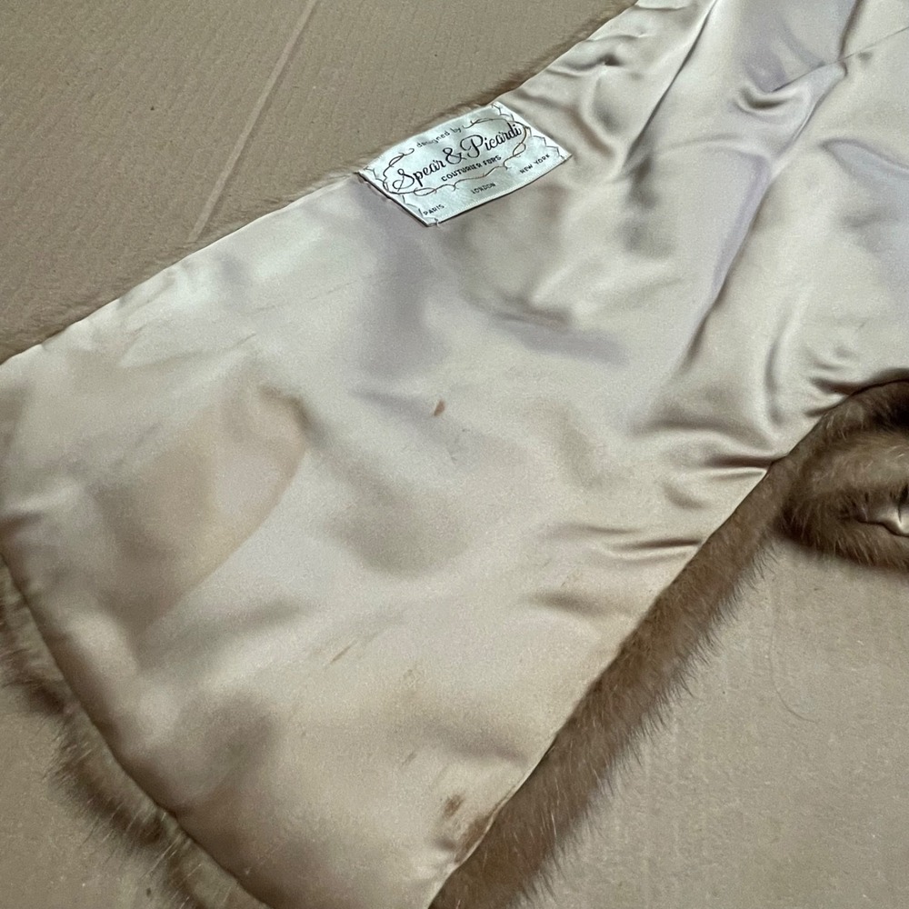 Vintage Women's Mink‎ Shawl Capelet By Spear & Picardi Fur Stole 1950's / 1960's - Picture 5 of 12